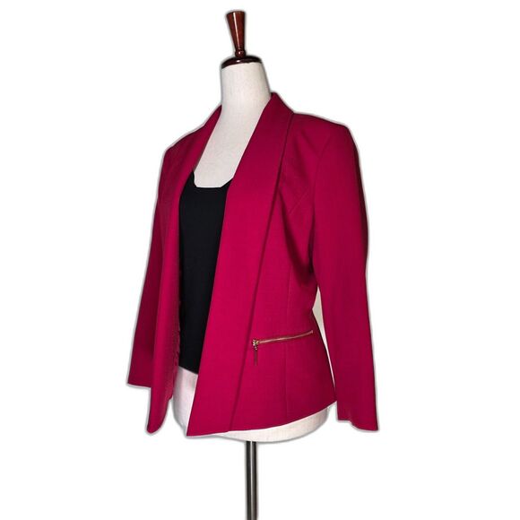 Black Label by Evan Picone Crimson Red Open Blazer Size 8 - Picture 13 of 13